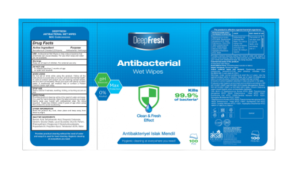 100 Pack Deep Fresh Antibacterial Wet Wipes