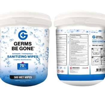 500 Count Germs Be Gone Antibacterial Sanitizing Wipes in Canister